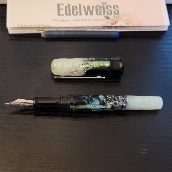 BENU Talisman Edelweiss Fountain Pen (used 4-5x) - Fine stainless steel nib - Picture 3 of 10